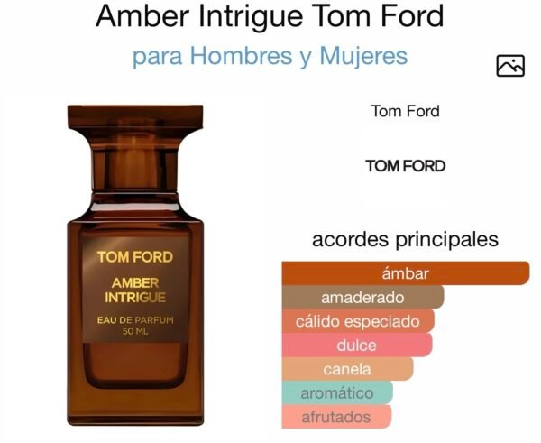 Inspirado en Amber Intrigue de Tom Ford EDP.
