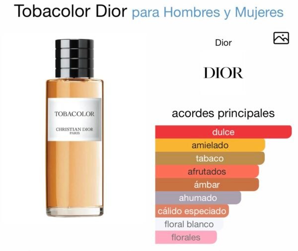 (W8) Inspirado en Tobacolor de Dior EDP. (Disponible a partir del 22 de octubre).