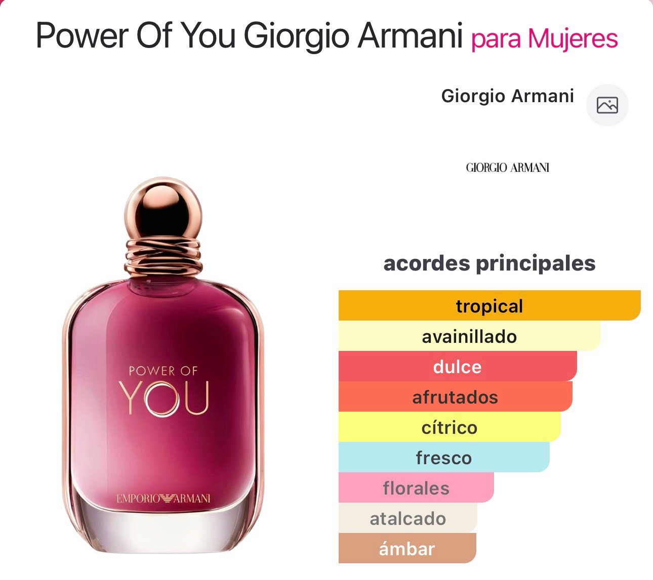 (F108) Inspirado en Power Of You de Giorgio Armani EDP.