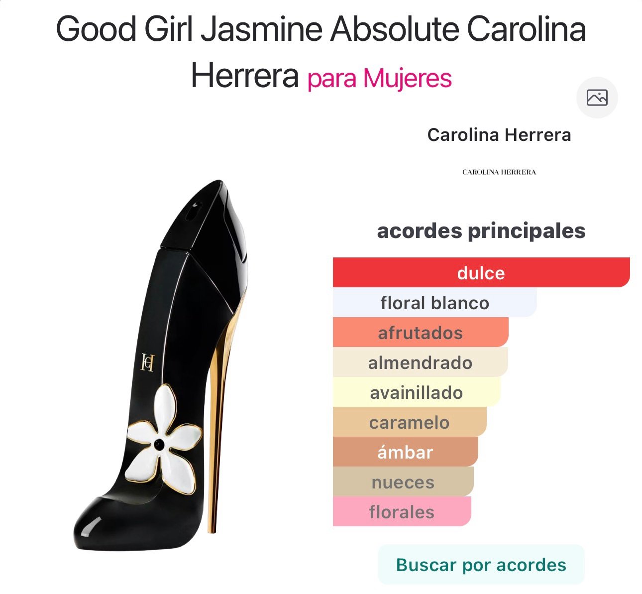 (F110) Inspirado en Good Girl Jasmine Absolute Carolina Herrera EDP.