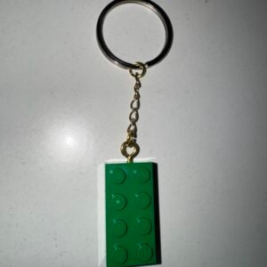 Llavero pieza de lego original verde