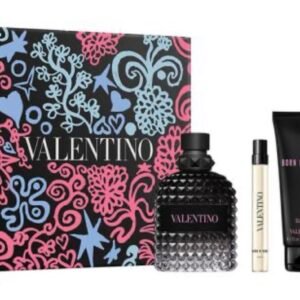 Estuche Valentino Born In Roma 100ml Edt +75ml Gel +10ml Uomo Hombre