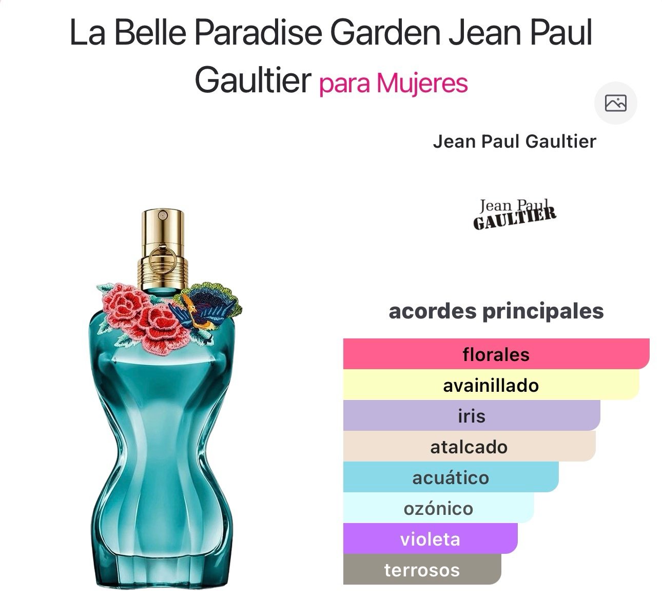 (F113) inspirado en La Belle Paradise Garden de Jean Paul Gaultier