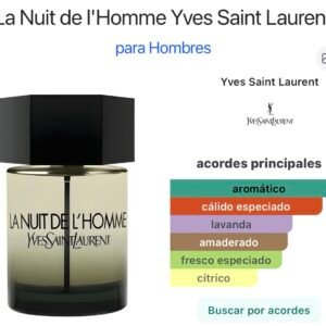 Inspirado en La Nuit de l'Homme de Yves Saint Laurent edp.